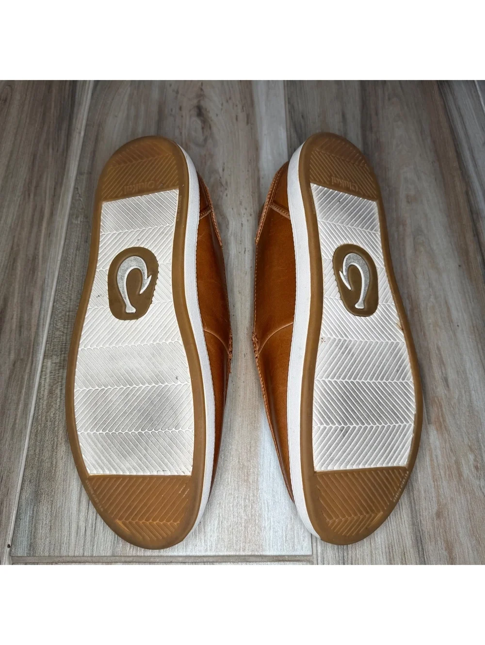 Olukai Kakaha Nia Men’s Leather Slip On Loafers Shoes Brown Sz 15